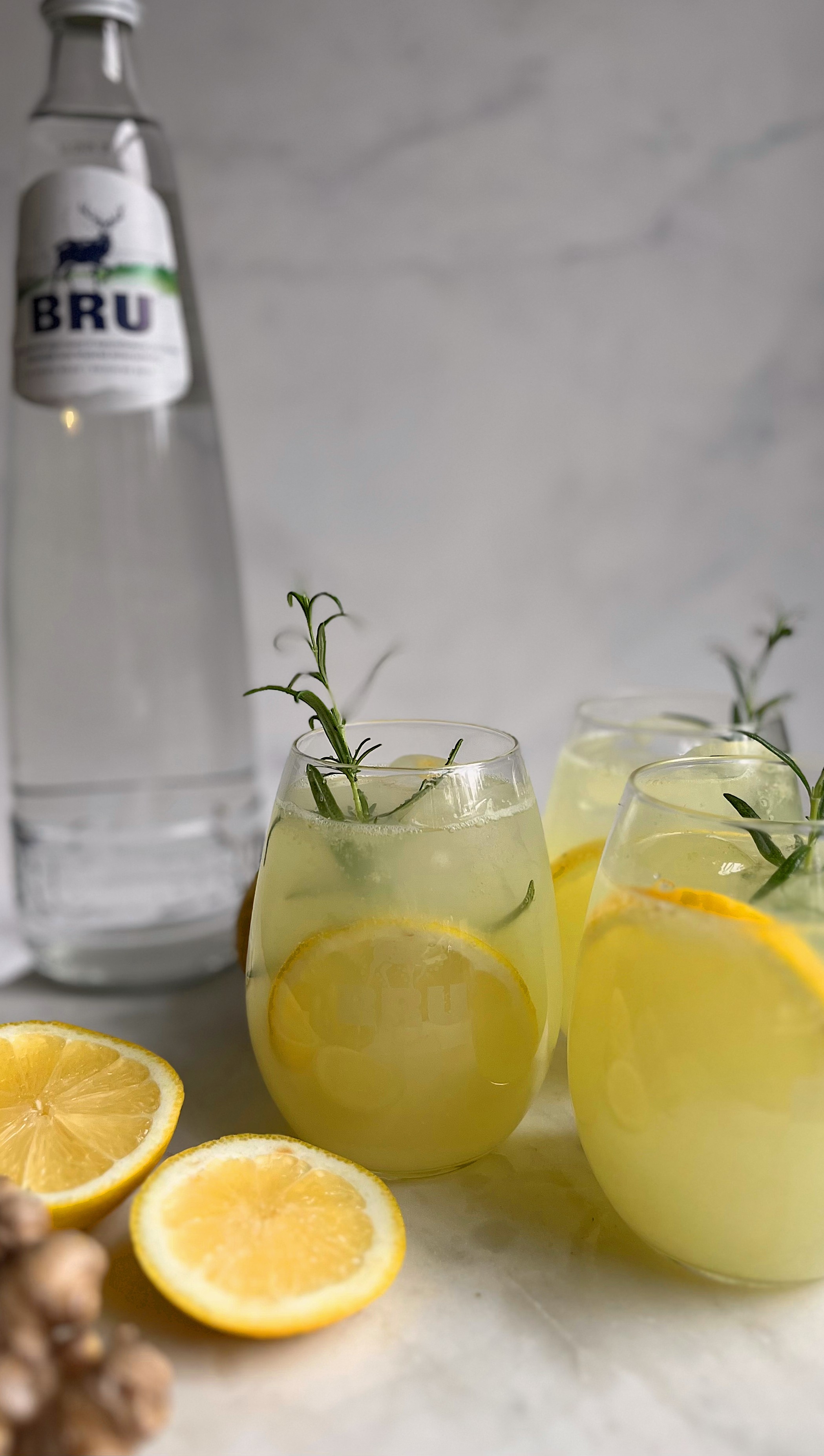 Lemon & ginger-shot mocktail