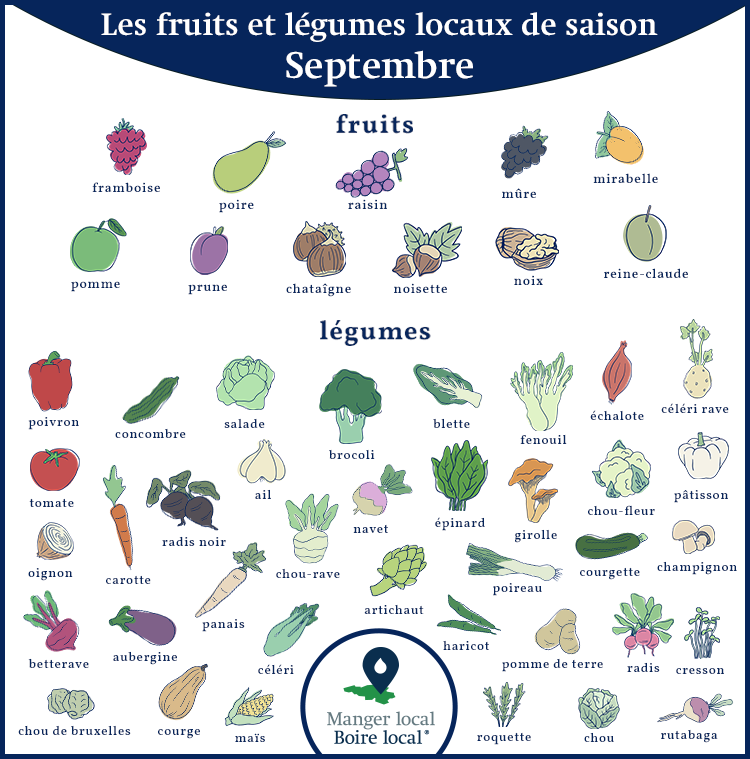 Calendrier des fruits et légumes de saison et locaux, légumes février